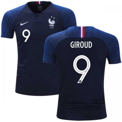 France #9 Giroud Home Kid Soccer Country Jersey France #9 Giroud Home Kid Soccer Country Jersey