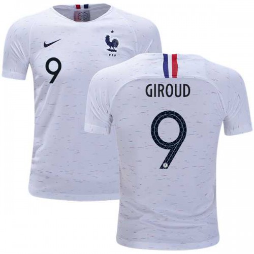 France #9 Giroud Away Kid Soccer Country Jersey France #9 Giroud Away Kid Soccer Country Jersey