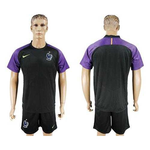 France Blank Black Goalkeeper Soccer Country Jersey France Blank Black Goalkeeper Soccer Country Jersey