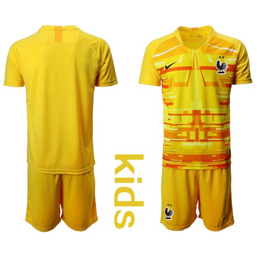 France Blank Yellow Goalkeeper Kid Soccer Country Jersey France Blank Yellow Goalkeeper Kid Soccer Country Jersey