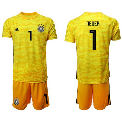 Germany #1 Neuer Yellow Goalkeeper Soccer Country Jersey Germany #1 Neuer Yellow Goalkeeper Soccer Country Jersey