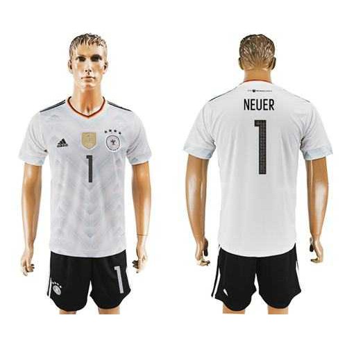 Germany #1 Neuer White Home Soccer Country Jersey Germany #1 Neuer White Home Soccer Country Jersey