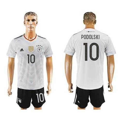 Germany #10 Podolski White Home Soccer Country Jersey Germany #10 Podolski White Home Soccer Country Jersey