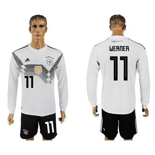 Germany #11 Werner White Home Long Sleeves Soccer Country Jersey Germany #11 Werner White Home Long Sleeves Soccer Country Jersey