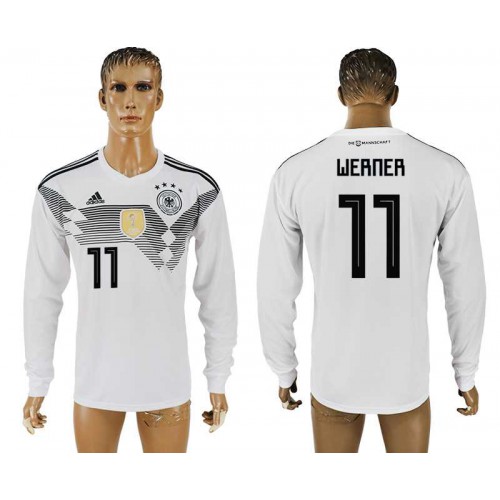 Germany #11 WERNER Home 2018 FIFA World Cup Long Sleeve Thailand Soccer Jersey Germany #11 WERNER Home 2018 FIFA World Cup Long Sleeve Thailand Soccer Jersey