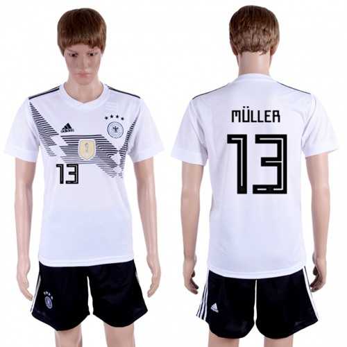 Germany #13 Muller White Home Soccer Country Jersey Germany #13 Muller White Home Soccer Country Jersey