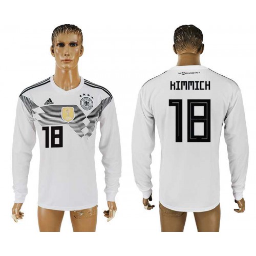 Germany #18 KIMMICH Home 2018 FIFA World Cup Long Sleeve Thailand Soccer Jersey Germany #18 KIMMICH Home 2018 FIFA World Cup Long Sleeve Thailand Soccer Jersey