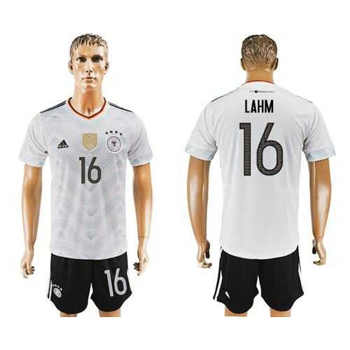 Germany #16 Lahm White Home Soccer Country Jersey Germany #16 Lahm White Home Soccer Country Jersey