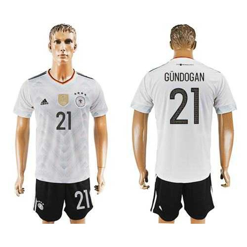 Germany #21 Gundogan White Home Soccer Country Jersey Germany #21 Gundogan White Home Soccer Country Jersey