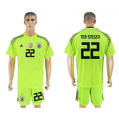 Germany #22 TER STEGEN Fluorescent Green Goalkeeper 2018 FIFA World Cup Soccer Jersey Germany #22 TER STEGEN Fluorescent Green Goalkeeper 2018 FIFA World Cup Soccer Jersey