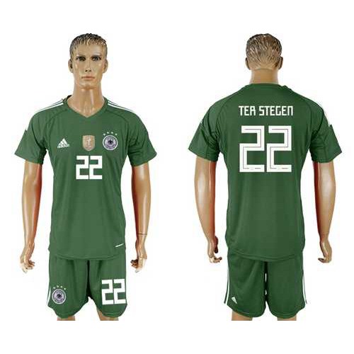 Germany #22 Ter Stegen Army Green Goalkeeper Soccer Country Jersey Germany #22 Ter Stegen Army Green Goalkeeper Soccer Country Jersey