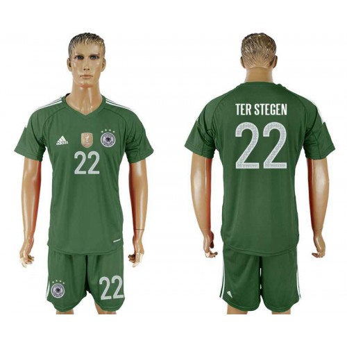 Germany #22 TER STEGEN Green Goalkeeper 2018 FIFA World Cup Soccer Jersey Germany #22 TER STEGEN Green Goalkeeper 2018 FIFA World Cup Soccer Jersey