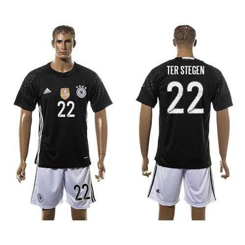 Germany #22 Ter Stegen Black Goalkeeper Soccer Country Jersey Germany #22 Ter Stegen Black Goalkeeper Soccer Country Jersey