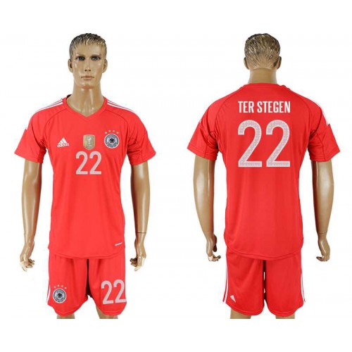 Germany #22 TER STEGEN Red Goalkeeper 2018 FIFA World Cup Soccer Jersey Germany #22 TER STEGEN Red Goalkeeper 2018 FIFA World Cup Soccer Jersey