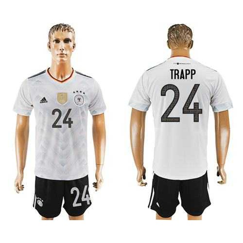 Germany #24 Trapp White Home Soccer Country Jersey Germany #24 Trapp White Home Soccer Country Jersey