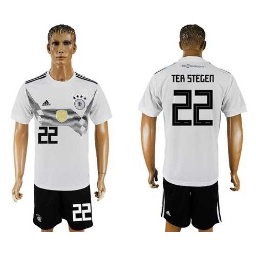 Germany #22 Ter Stegen White Home Soccer Country Jersey Germany #22 Ter Stegen White Home Soccer Country Jersey