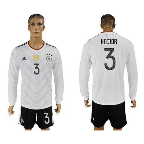 Germany #3 Hector White Home Long Sleeves Soccer Country Jersey Germany #3 Hector White Home Long Sleeves Soccer Country Jersey