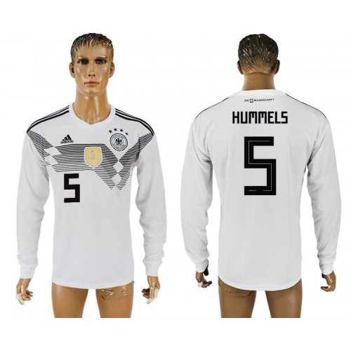Germany #5 HUMMELS Home 2018 FIFA World Cup Long Sleeve Thailand Soccer Jersey Germany #5 HUMMELS Home 2018 FIFA World Cup Long Sleeve Thailand Soccer Jersey