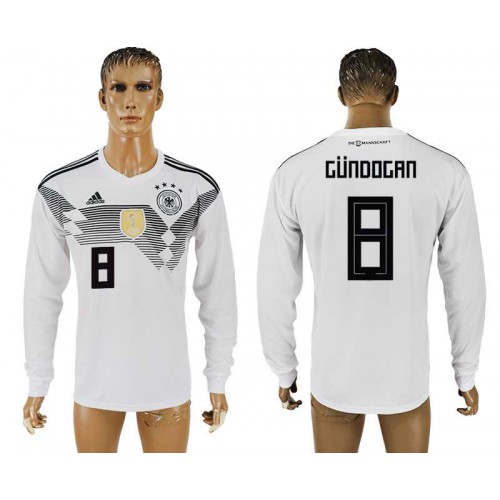 Germany #8 GUNDOGAN Home 2018 FIFA World Cup Long Sleeve Thailand Soccer Jersey Germany #8 GUNDOGAN Home 2018 FIFA World Cup Long Sleeve Thailand Soccer Jersey