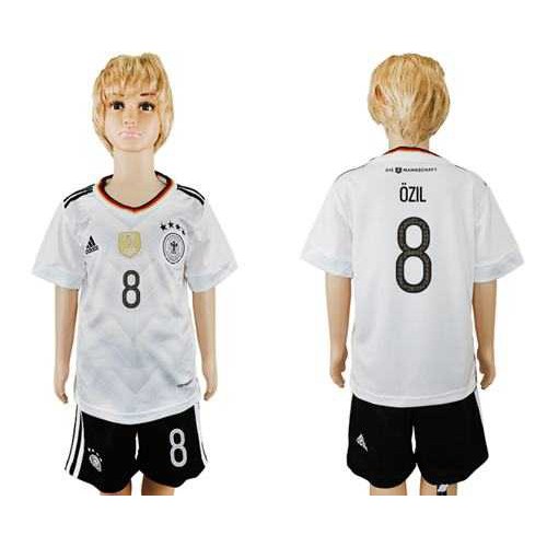 Germany #8 Ozil White Home Kid Soccer Country Jersey Germany #8 Ozil White Home Kid Soccer Country Jersey