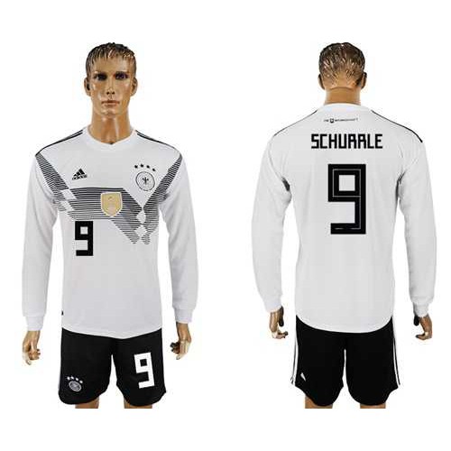 Germany #9 Schurrle White Home Long Sleeves Soccer Country Jersey Germany #9 Schurrle White Home Long Sleeves Soccer Country Jersey