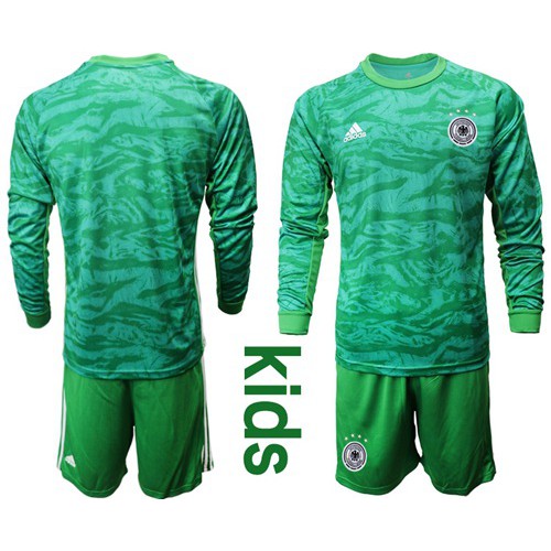 Germany Blank Green Goalkeeper Long Sleeves Kid Soccer Country Jersey Germany Blank Green Goalkeeper Long Sleeves Kid Soccer Country Jersey