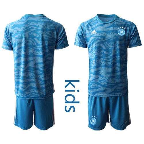 Germany Blank Blue Goalkeeper Kid Soccer Country Jersey Germany Blank Blue Goalkeeper Kid Soccer Country Jersey