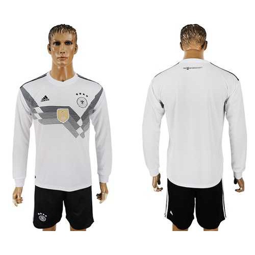 Germany Blank White Home Long Sleeves Soccer Country Jersey Germany Blank White Home Long Sleeves Soccer Country Jersey