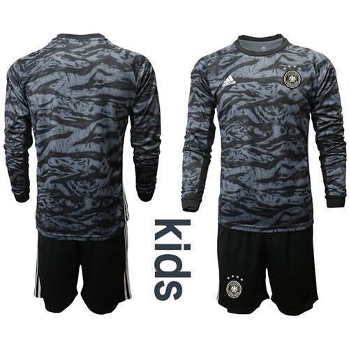 Germany Blank Black Goalkeeper Long Sleeves Kid Soccer Country Jersey Germany Blank Black Goalkeeper Long Sleeves Kid Soccer Country Jersey