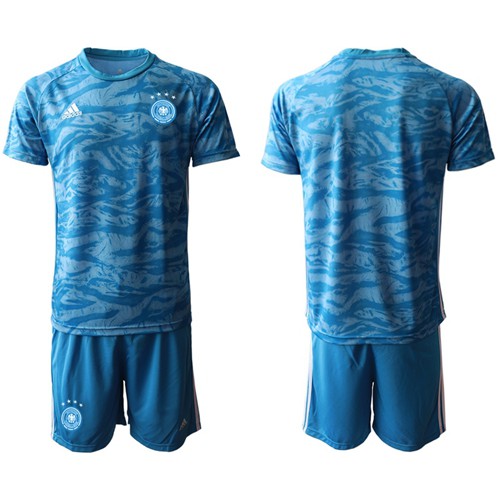 Germany Blank Blue Goalkeeper Soccer Country Jersey Germany Blank Blue Goalkeeper Soccer Country Jersey