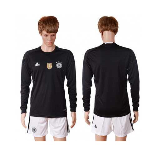 Germany Blank Black Goalkeeper Long Sleeves Soccer Country Jersey Germany Blank Black Goalkeeper Long Sleeves Soccer Country Jersey