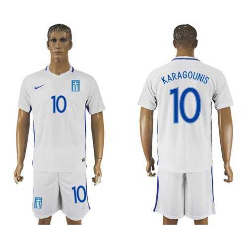 Greece #10 Karagounis Home Soccer Country Jersey Greece #10 Karagounis Home Soccer Country Jersey