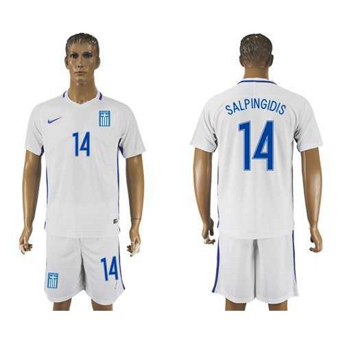 Greece #14 Salpingidis Home Soccer Country Jersey Greece #14 Salpingidis Home Soccer Country Jersey
