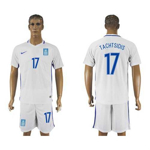 Greece #17 Tachtsidis Home Soccer Country Jersey Greece #17 Tachtsidis Home Soccer Country Jersey