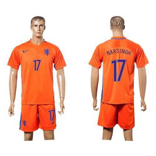 Holland #17 Narsingh Home Soccer Country Jersey Holland #17 Narsingh Home Soccer Country Jersey