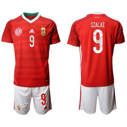 Hungary #9 Szalai Home Soccer Country Jersey Hungary #9 Szalai Home Soccer Country Jersey