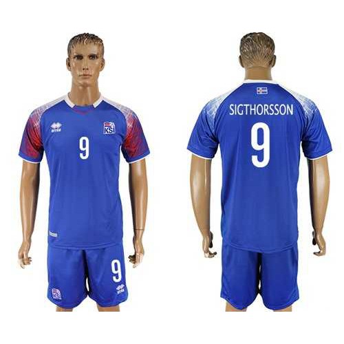 Iceland #9 Sigthorsson Home Soccer Country Jersey Iceland #9 Sigthorsson Home Soccer Country Jersey