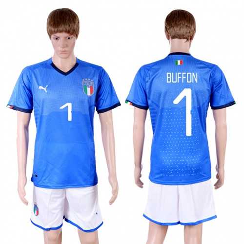 Italy #1 Buffon Home Soccer Country Jersey Italy #1 Buffon Home Soccer Country Jersey