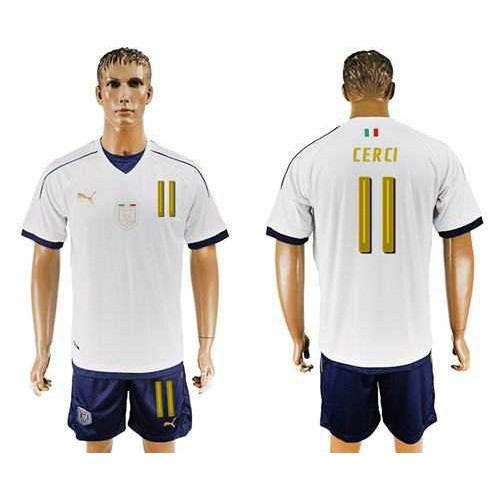 Italy #11 Cerci Away Soccer Country Jersey Italy #11 Cerci Away Soccer Country Jersey