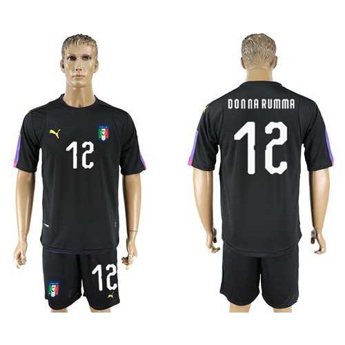 Italy #12 Donna Rumma Black Goalkeeper Soccer Country Jersey Italy #12 Donna Rumma Black Goalkeeper Soccer Country Jersey