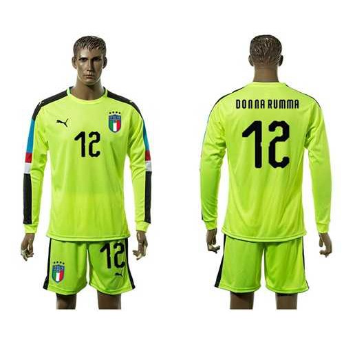 Italy #12 Donna Rumma Shiny Green Long Sleeves Goalkeeper Soccer Country Jersey Italy #12 Donna Rumma Shiny Green Long Sleeves Goalkeeper Soccer Country Jersey