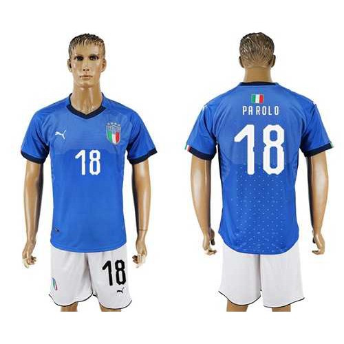 Italy #18 Parolo Home Soccer Country Jersey Italy #18 Parolo Home Soccer Country Jersey