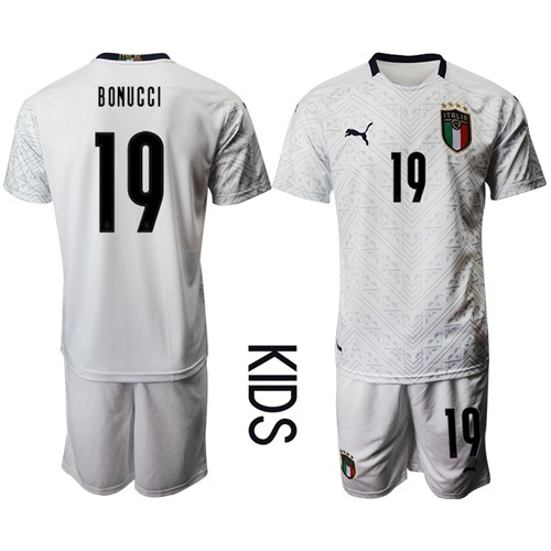 Italy #19 Bonucci Away Kid Soccer Country Jersey Italy #19 Bonucci Away Kid Soccer Country Jersey