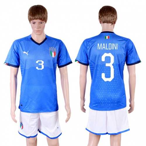 Italy #3 Maldini Home Soccer Country Jersey Italy #3 Maldini Home Soccer Country Jersey