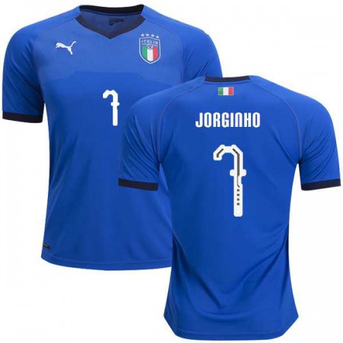 Italy #7 Jorginho Home Soccer Country Jersey Italy #7 Jorginho Home Soccer Country Jersey