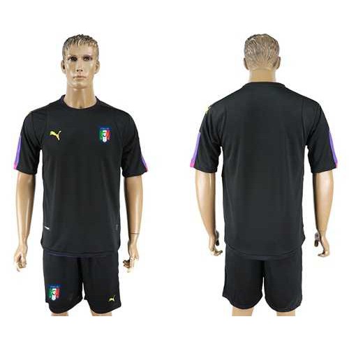 Italy Blank Black Goalkeeper Soccer Country Jersey Italy Blank Black Goalkeeper Soccer Country Jersey