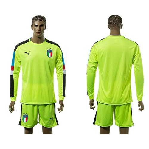 Italy Blank Shiny Green Long Sleeves Goalkeeper Soccer Country Jersey Italy Blank Shiny Green Long Sleeves Goalkeeper Soccer Country Jersey