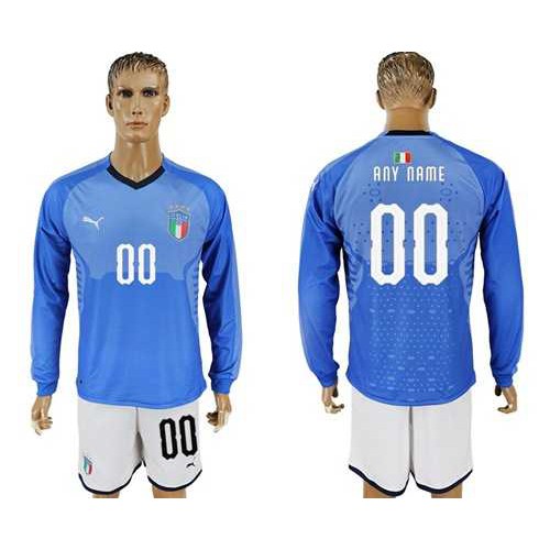 Italy Personalized Home Long Sleeves Soccer Country Jersey Italy Personalized Home Long Sleeves Soccer Country Jersey
