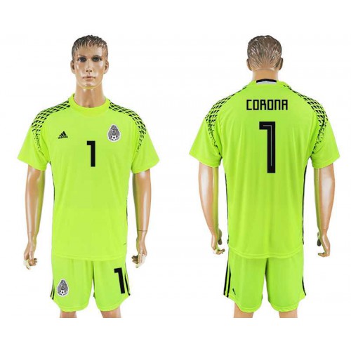 Mexico #1 CORONA Fluorescent Green Goalkeeper 2018 FIFA World Cup Soccer Jersey Mexico #1 CORONA Fluorescent Green Goalkeeper 2018 FIFA World Cup Soccer Jersey