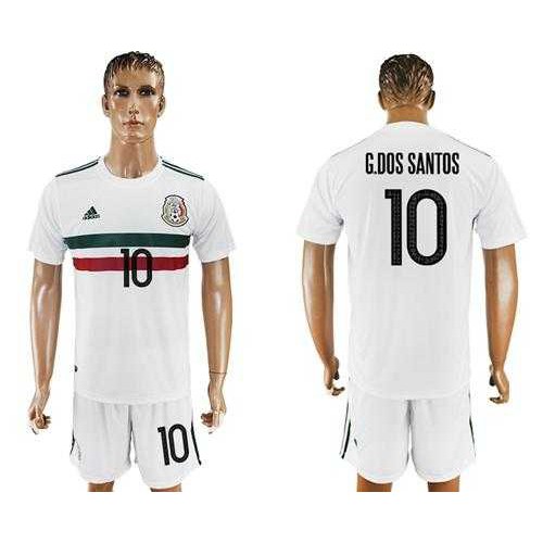 Mexico #10 G.Dos Santos Away Soccer Country Jersey Mexico #10 G.Dos Santos Away Soccer Country Jersey